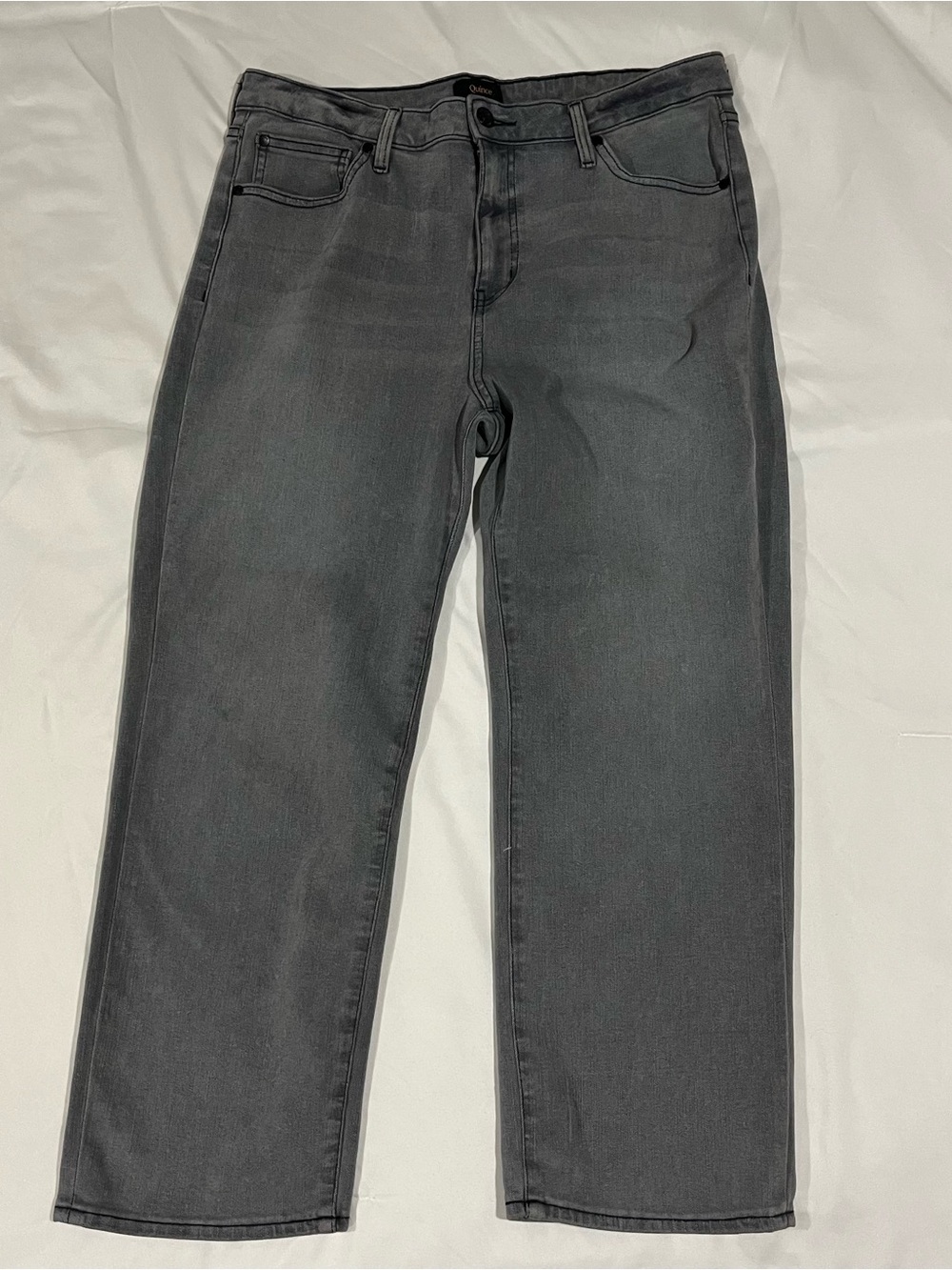 Quince Stretch High Rise Straight Jeans Gray Size 32 KCLC004 Denim